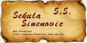 Sekula Simenović vizit kartica